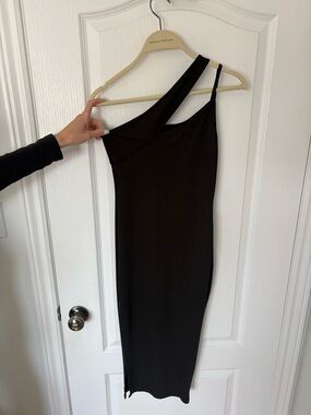 SHEIN Black One-Shoulder Bodycon Dress